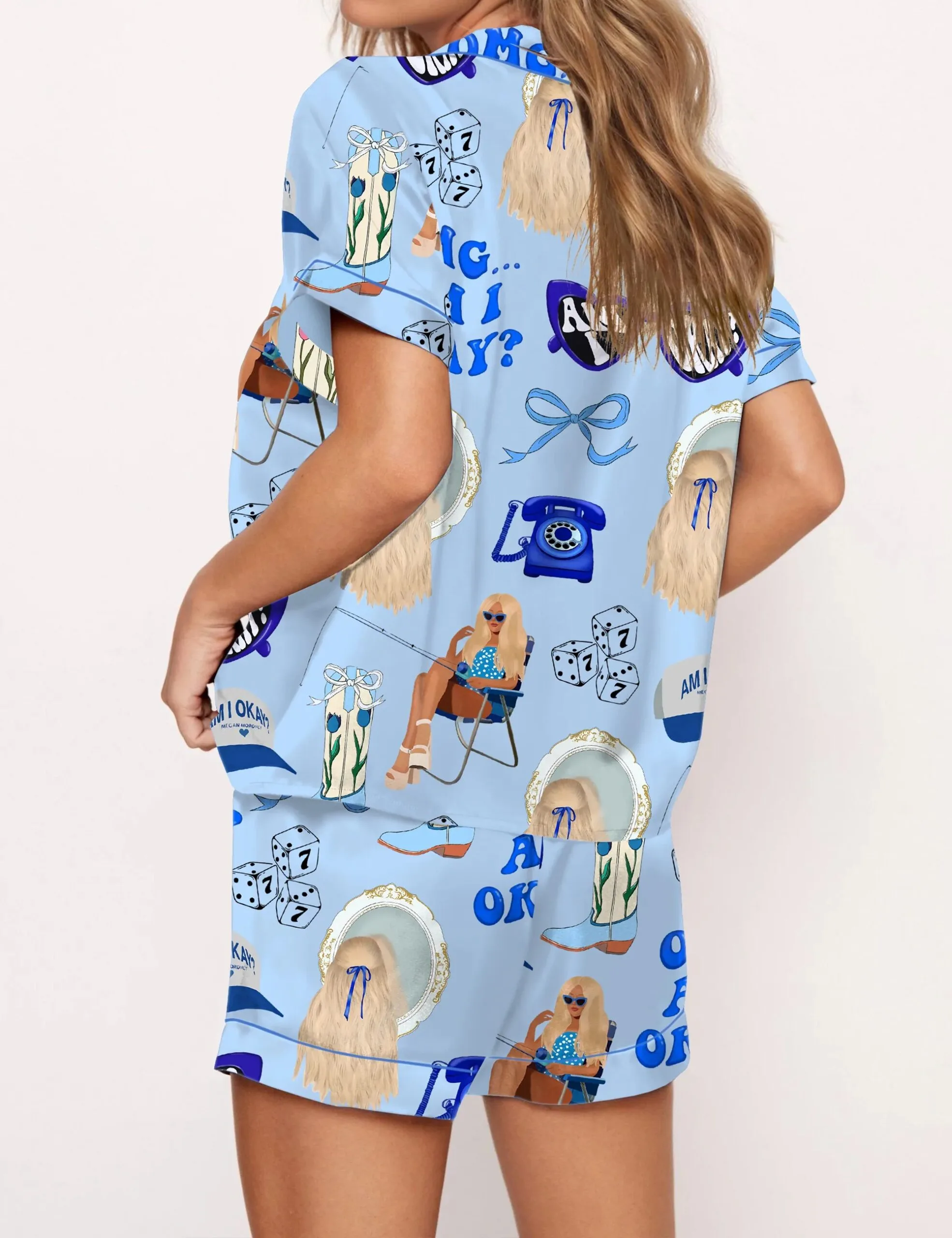 Am I Okay Moroney Silky Satin Pajama Set For Women - Image 10