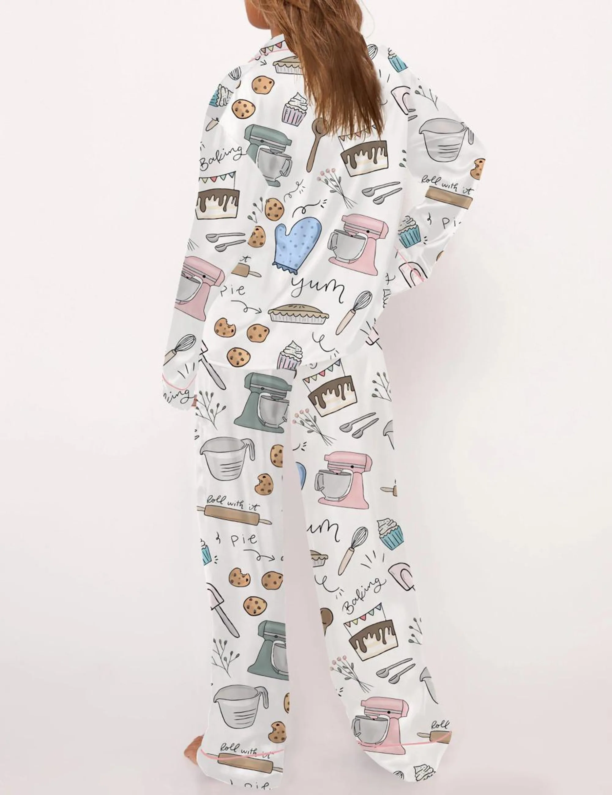 Baking Silk Satin Pajama Set For Women
