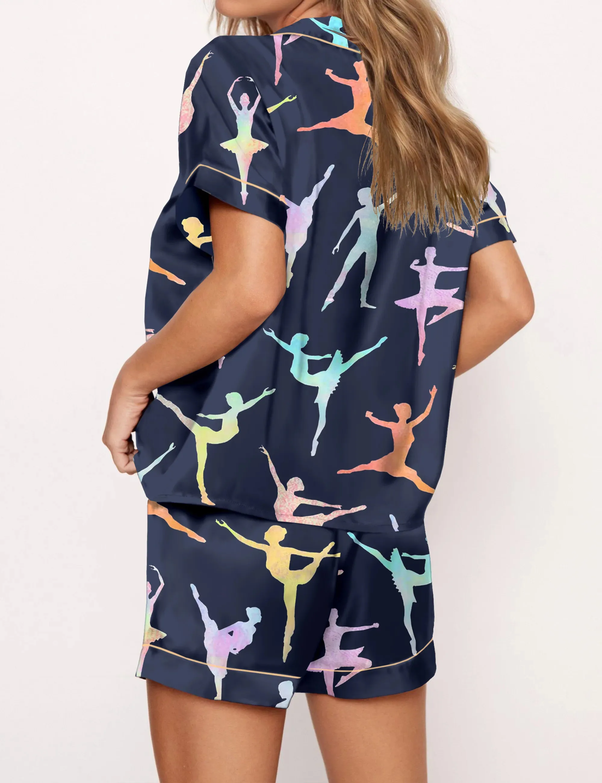 Ballet Dancer Silk Satin Pajama Set For Women