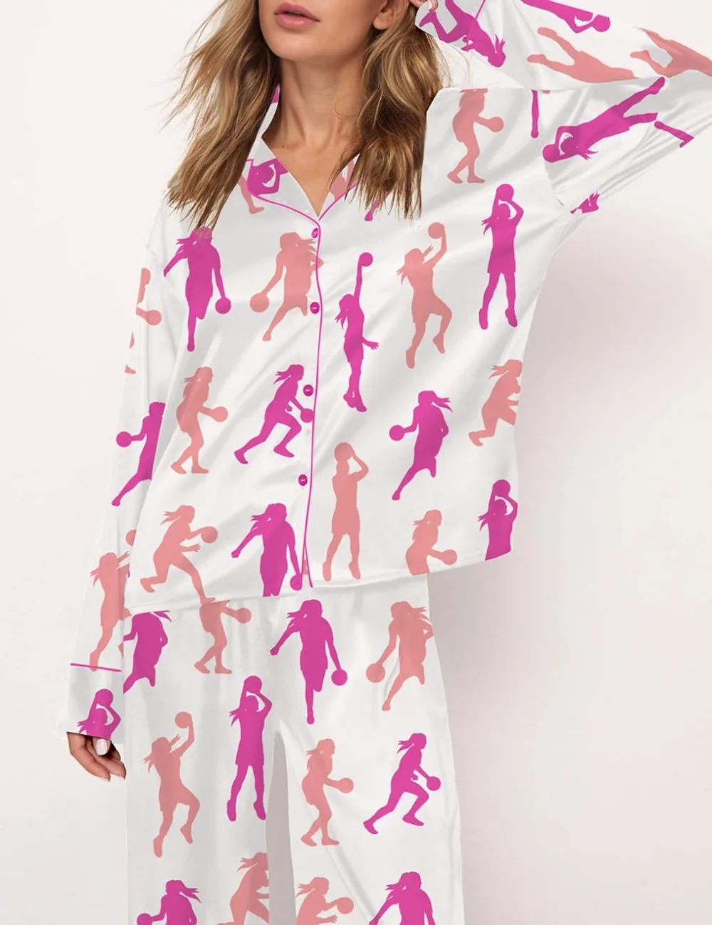 Basketball Satin Pajama Set For Women