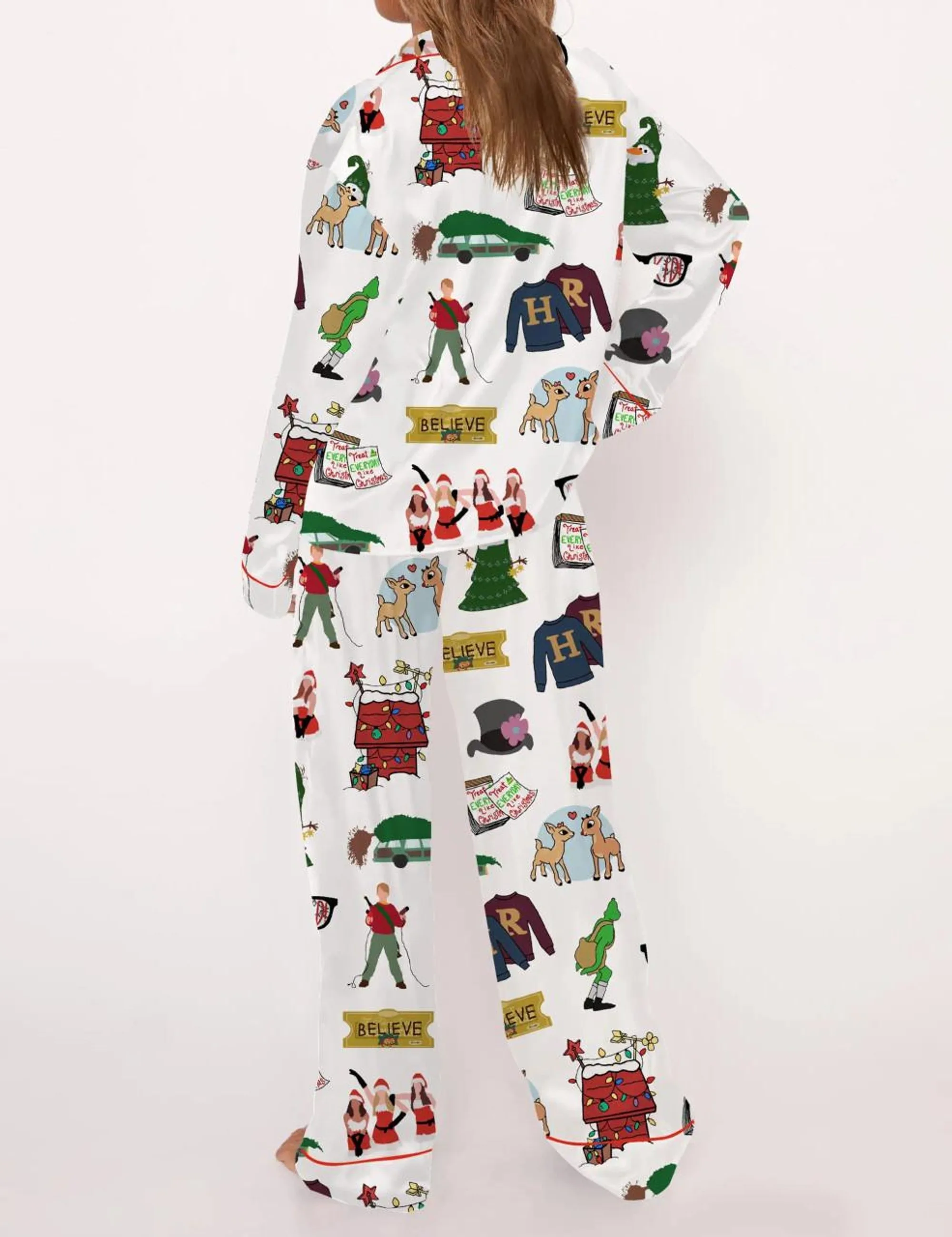 Christmas Classics Silk Satin Pajama Set