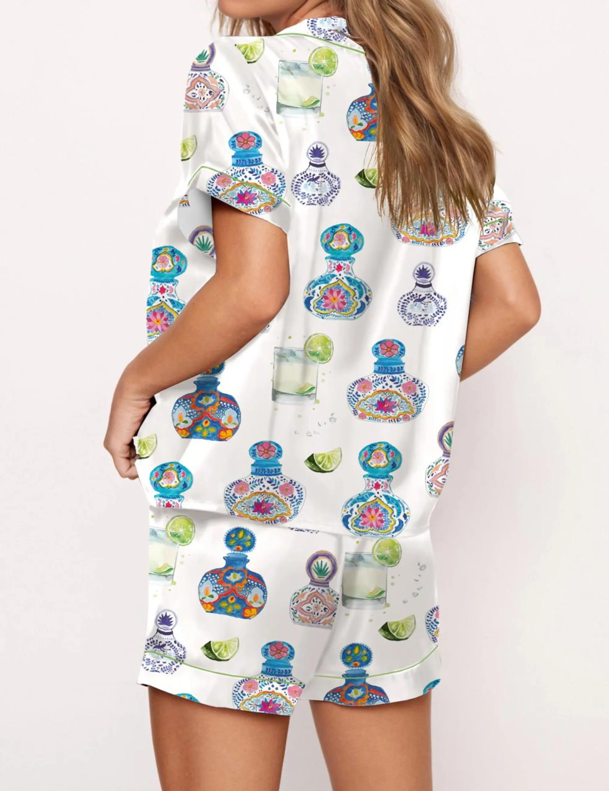 Drink Mexico Satin Pajama Set For Women