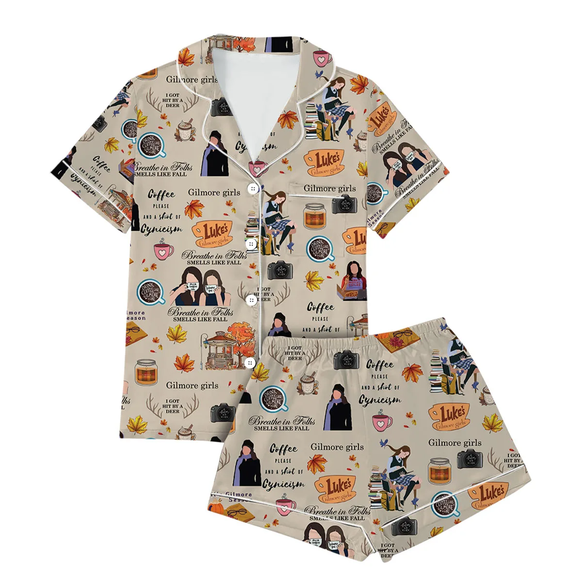 Gilmore Girls Satin Pajamas Set For Women