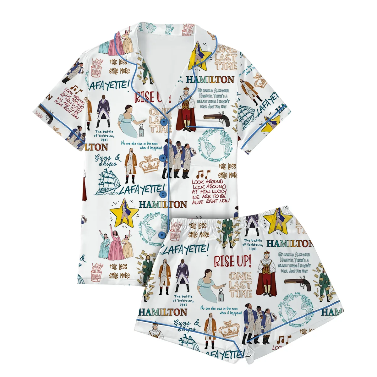 Hamilton Musical Satin Pajamas Set For Women