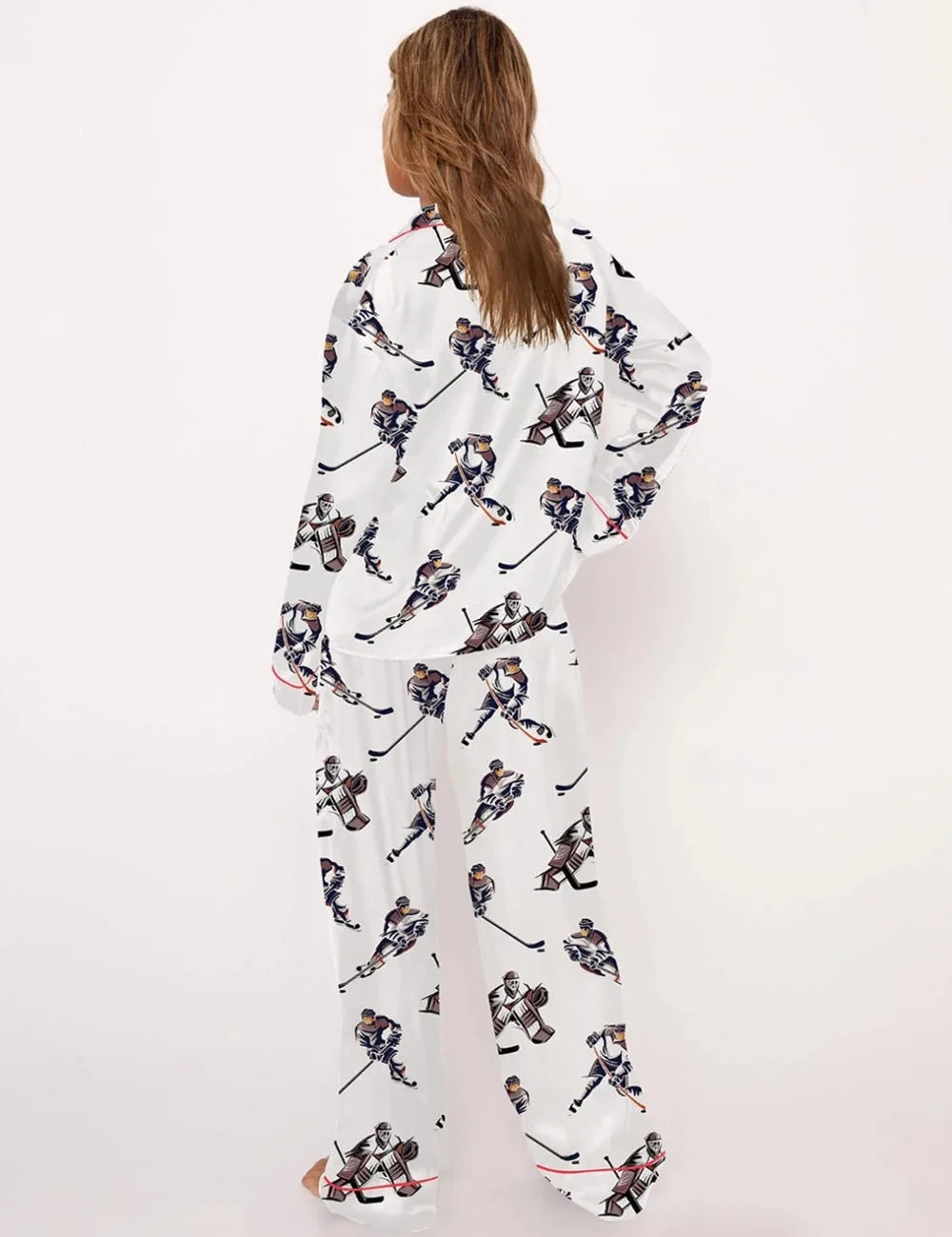 Hockey Silk Satin Pajama Set For Women