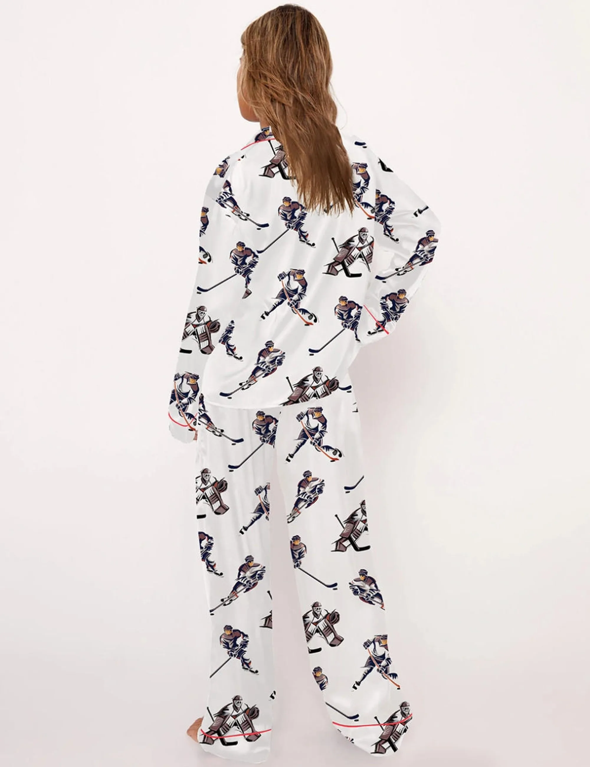 Hockey Silk Satin Pajama Set For Women