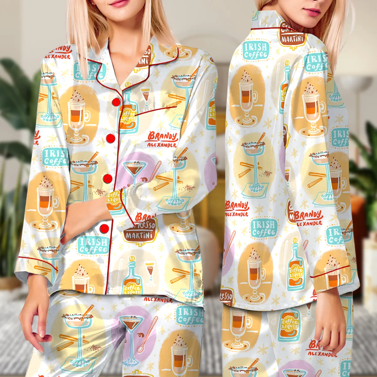 Irish Coffee Satin Pajamas Set For Women