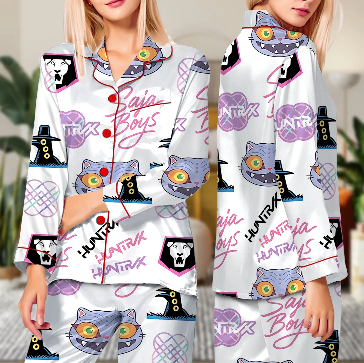 Kpop Movie Satin Pajamas Set For Women