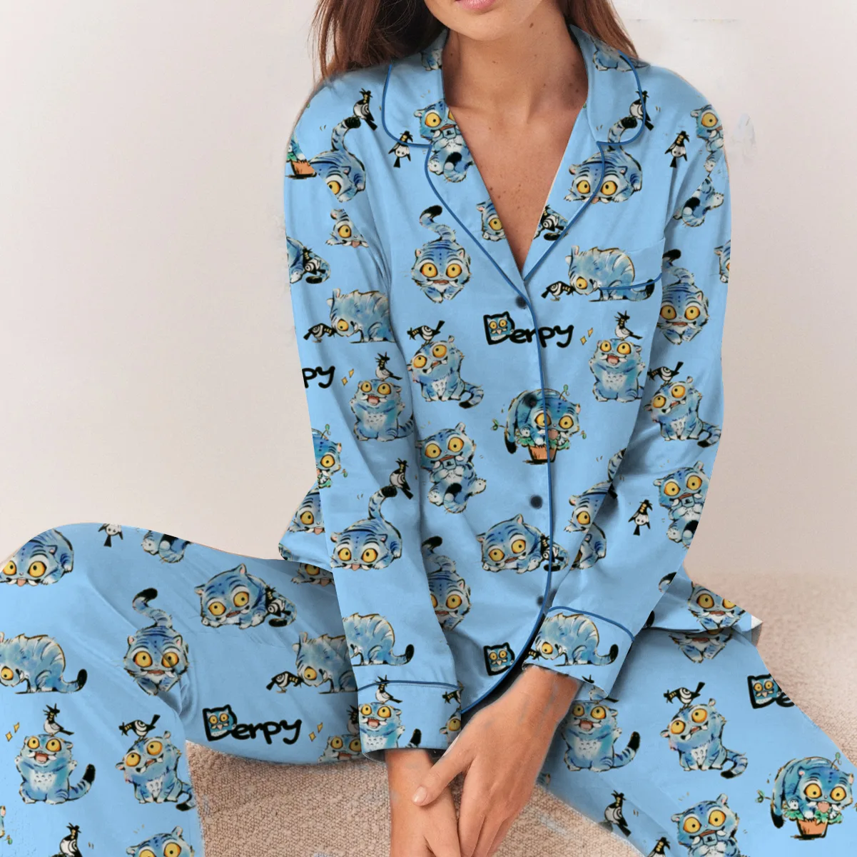 Kpop Demon Silk Satin Pajamas Set For Women