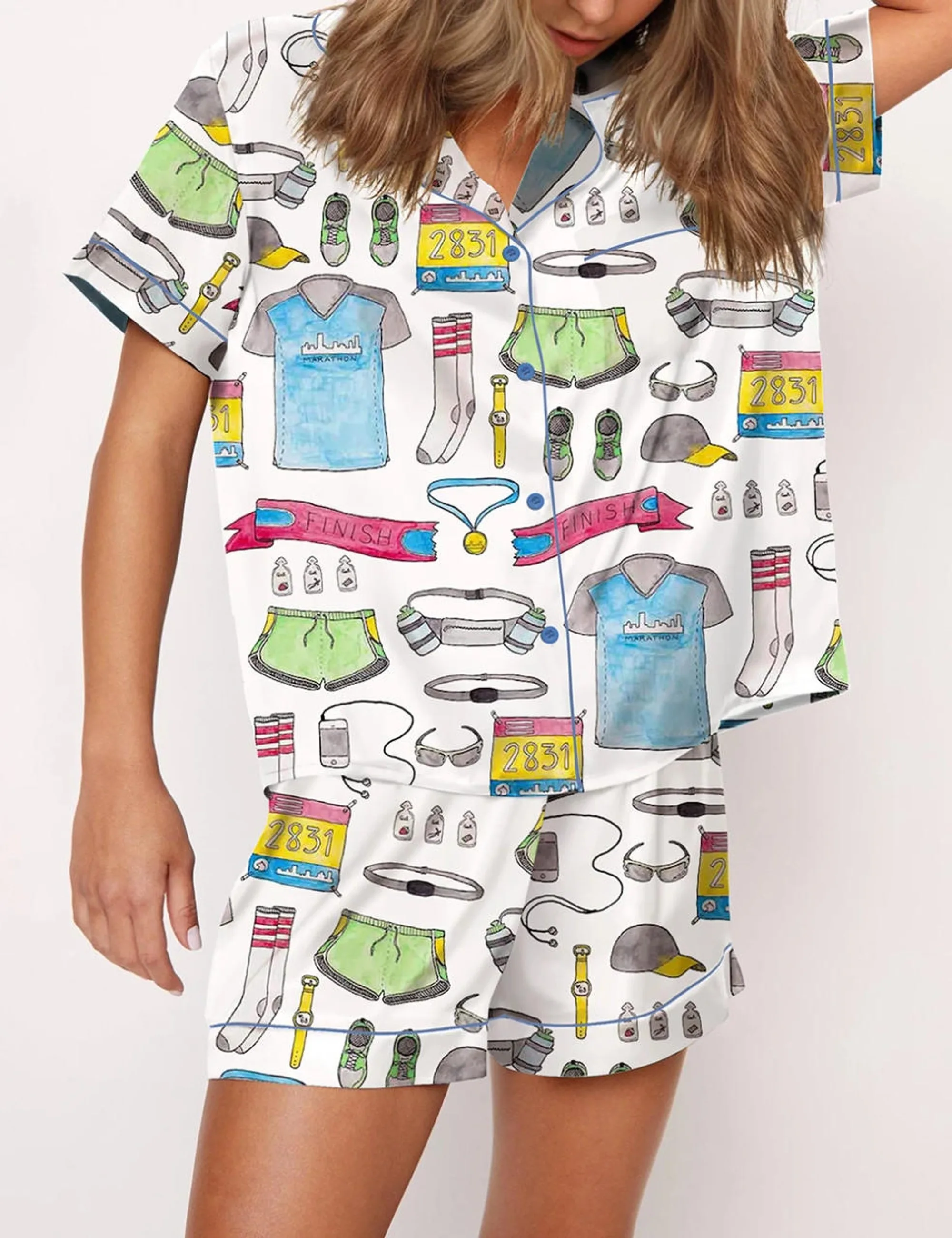 Marathon Running Gear Satin Pajama Set For Women
