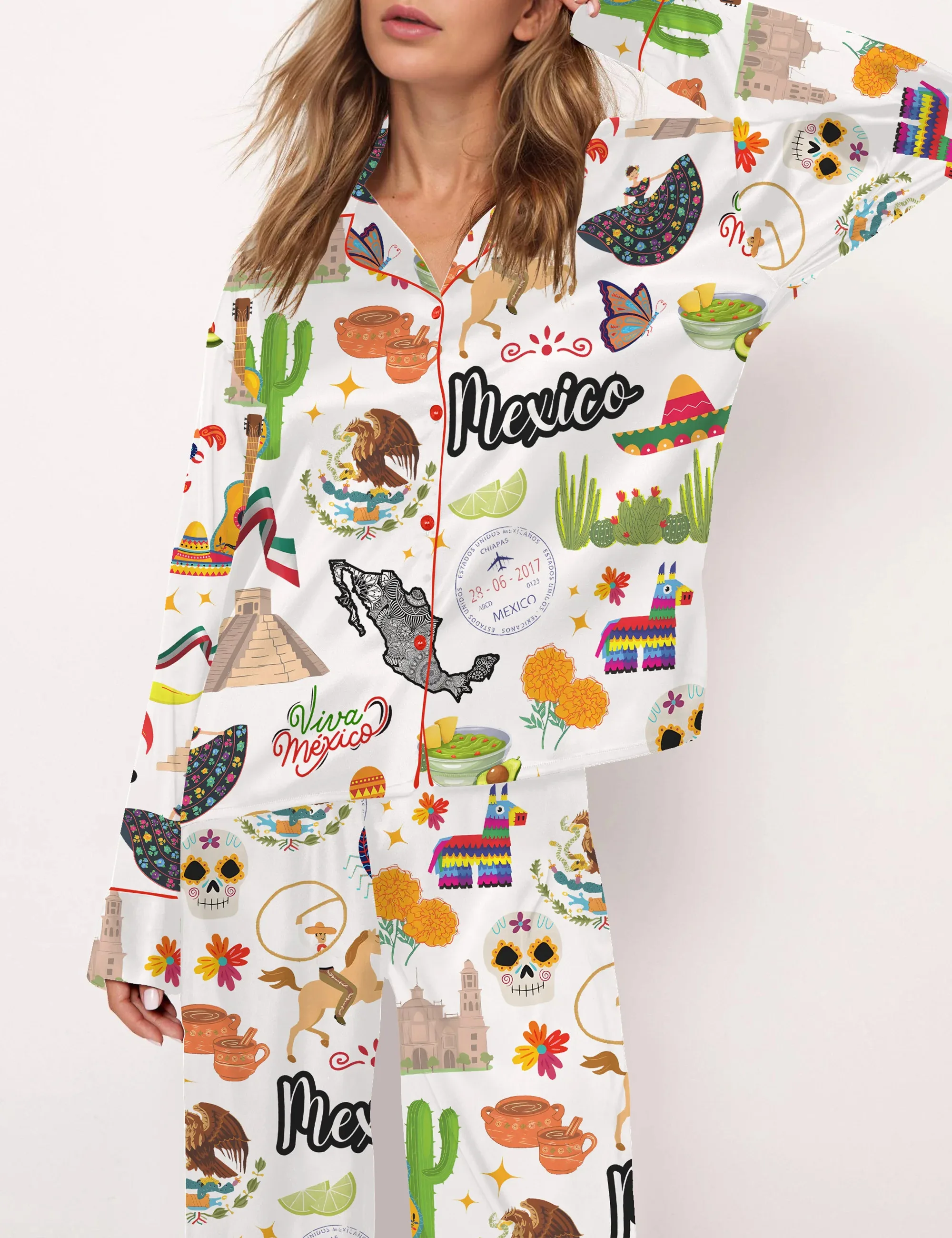 Mexico Silk Satin Pajama Set For Women