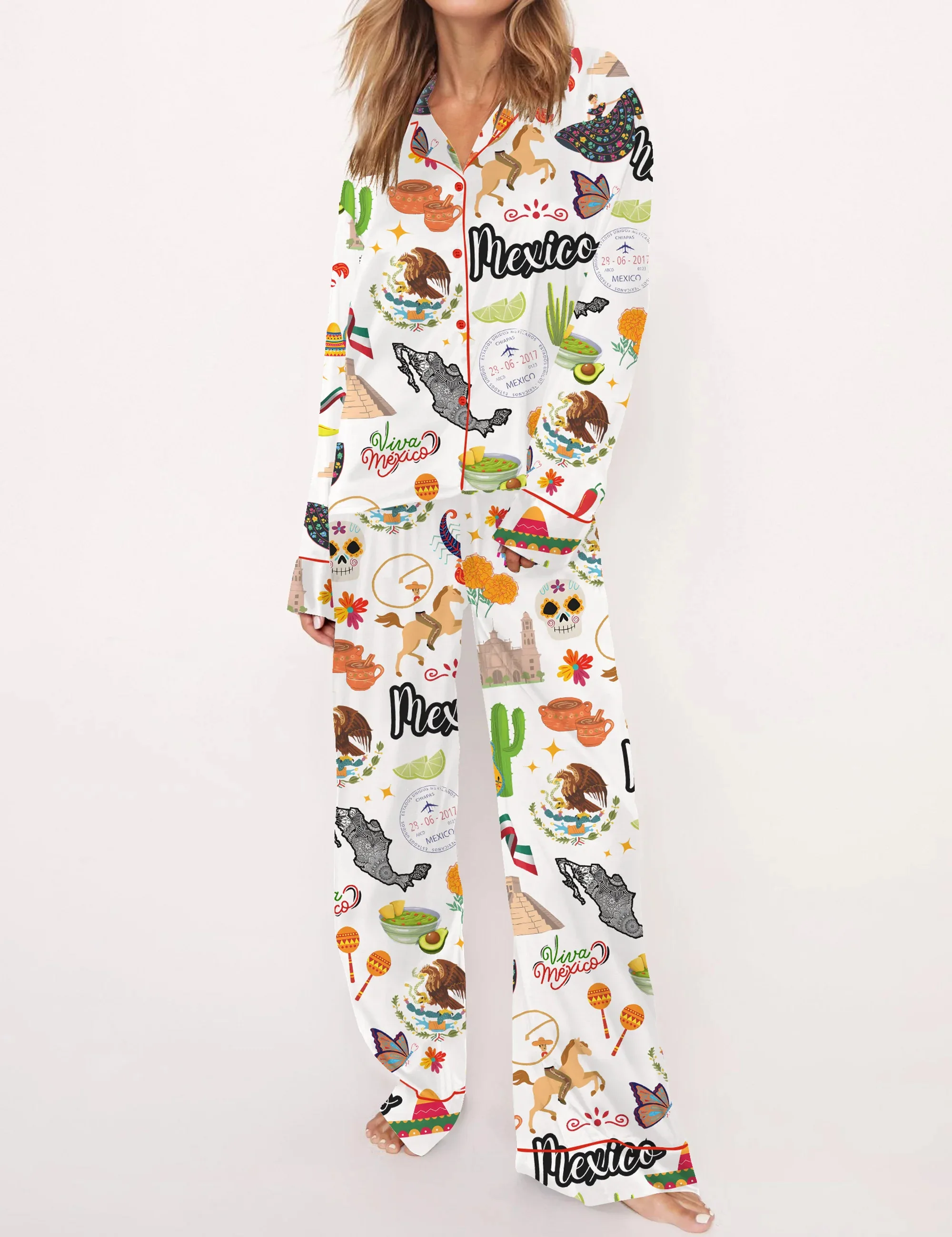 Mexico Silk Satin Pajama Set For Women