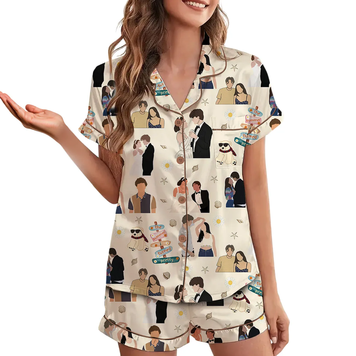 Pride Girls Silky Satin Pajama Set For Women