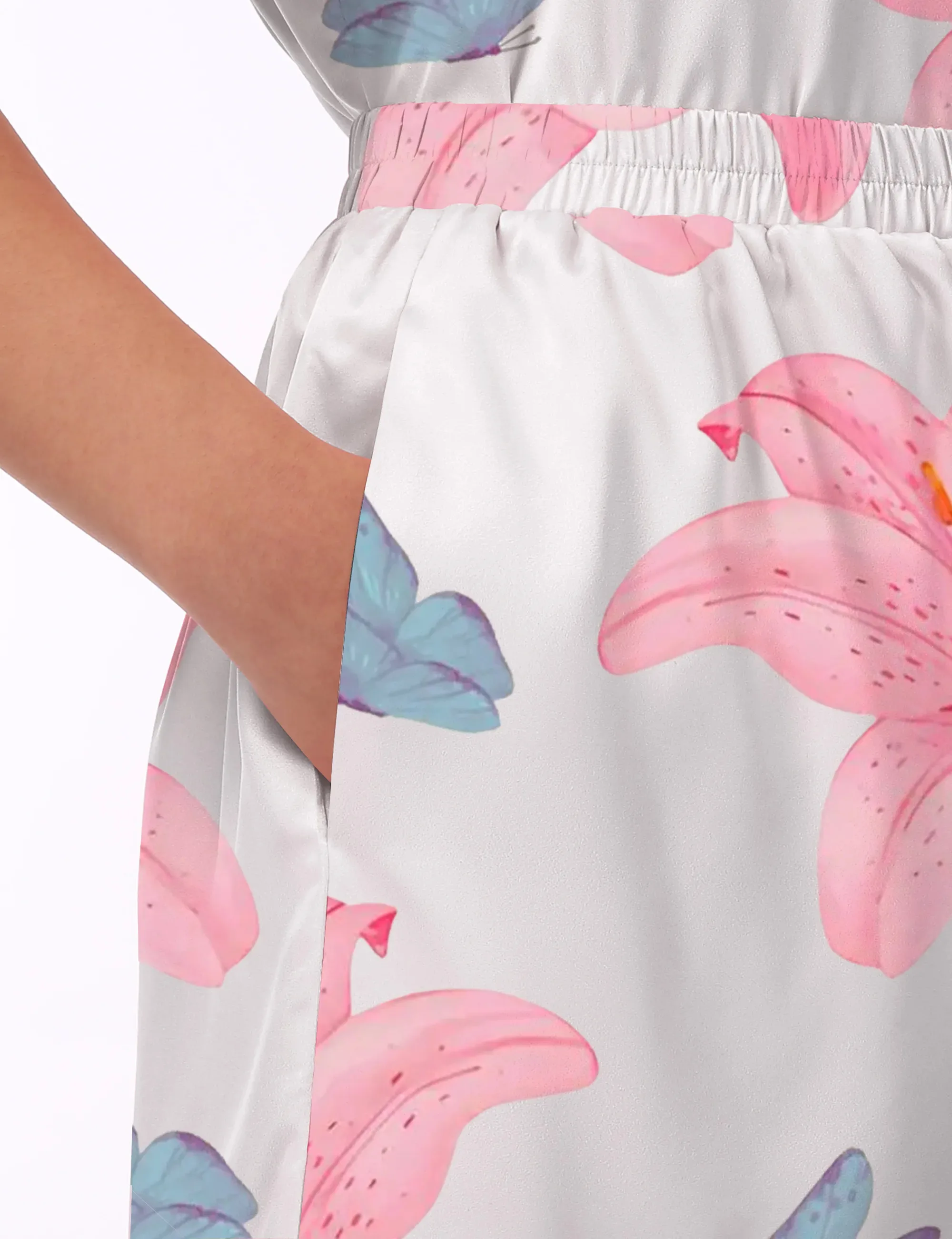 Tiger Lily Silk Satin Pajama Set For Women