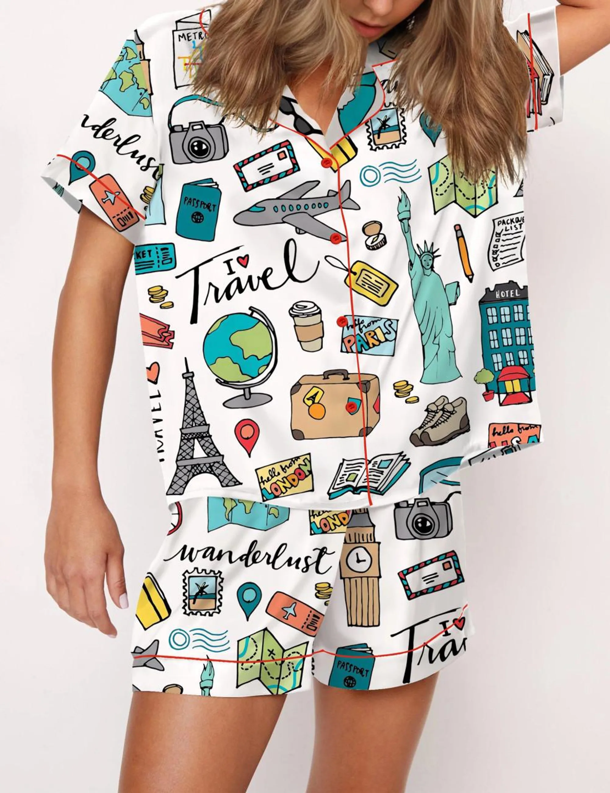 Travel Silk Satin Pajama Set For Women