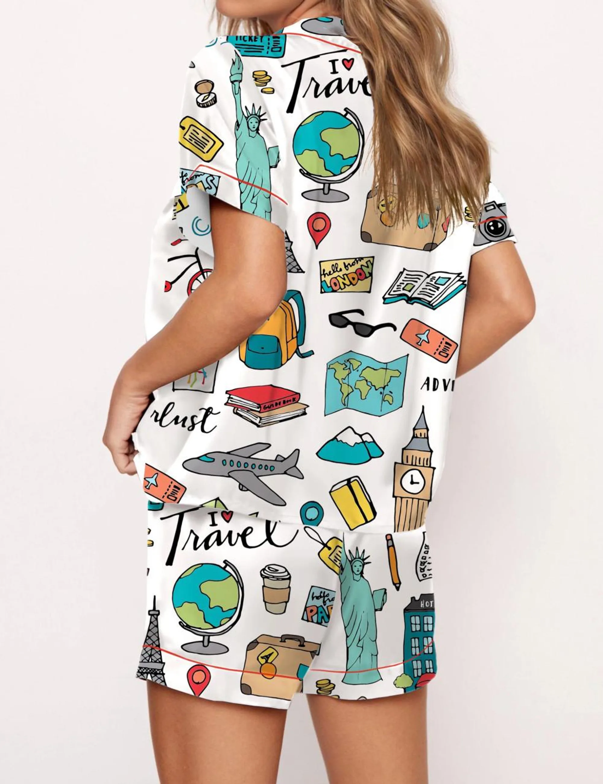 Travel Silk Satin Pajama Set For Women