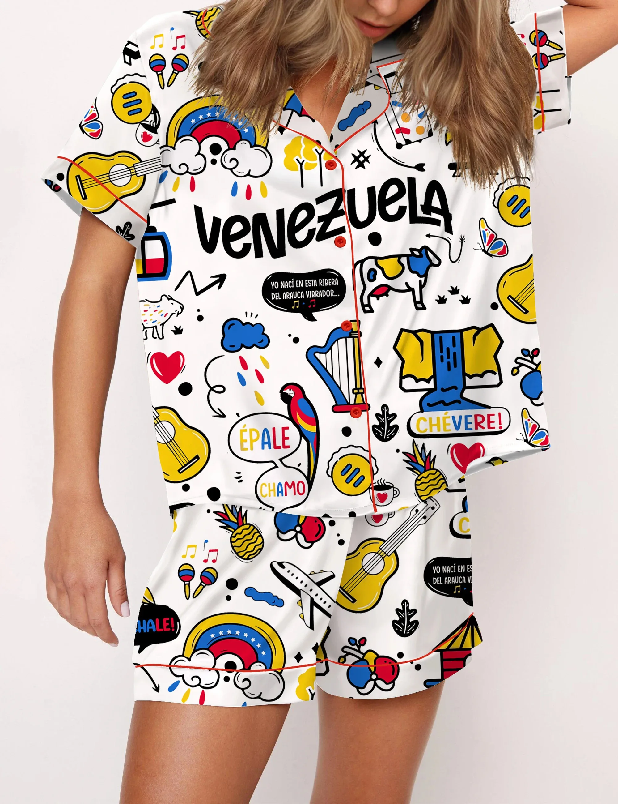 Venezuela Silk Satin Pajama Set For Women