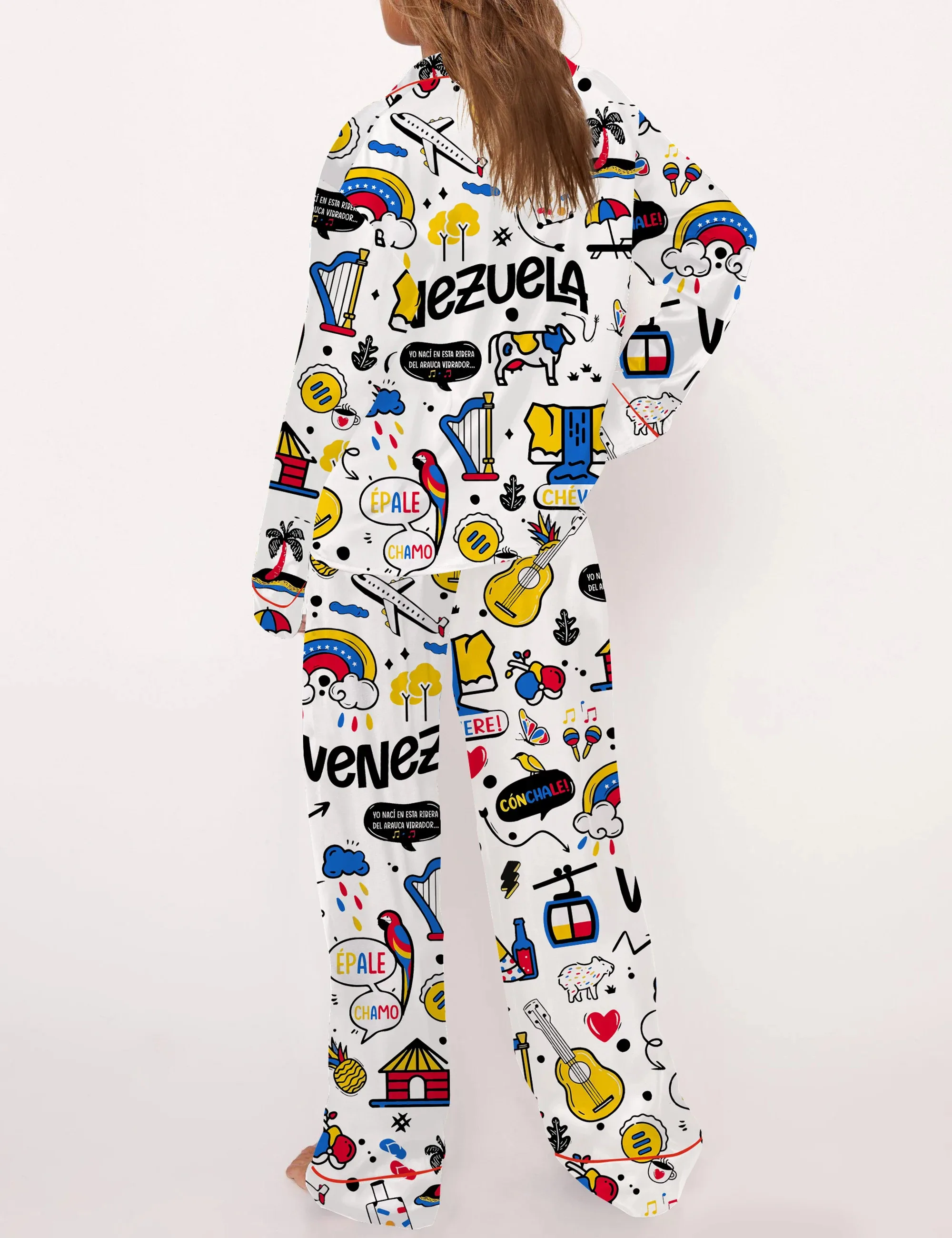 Venezuela Silk Satin Pajama Set For Women