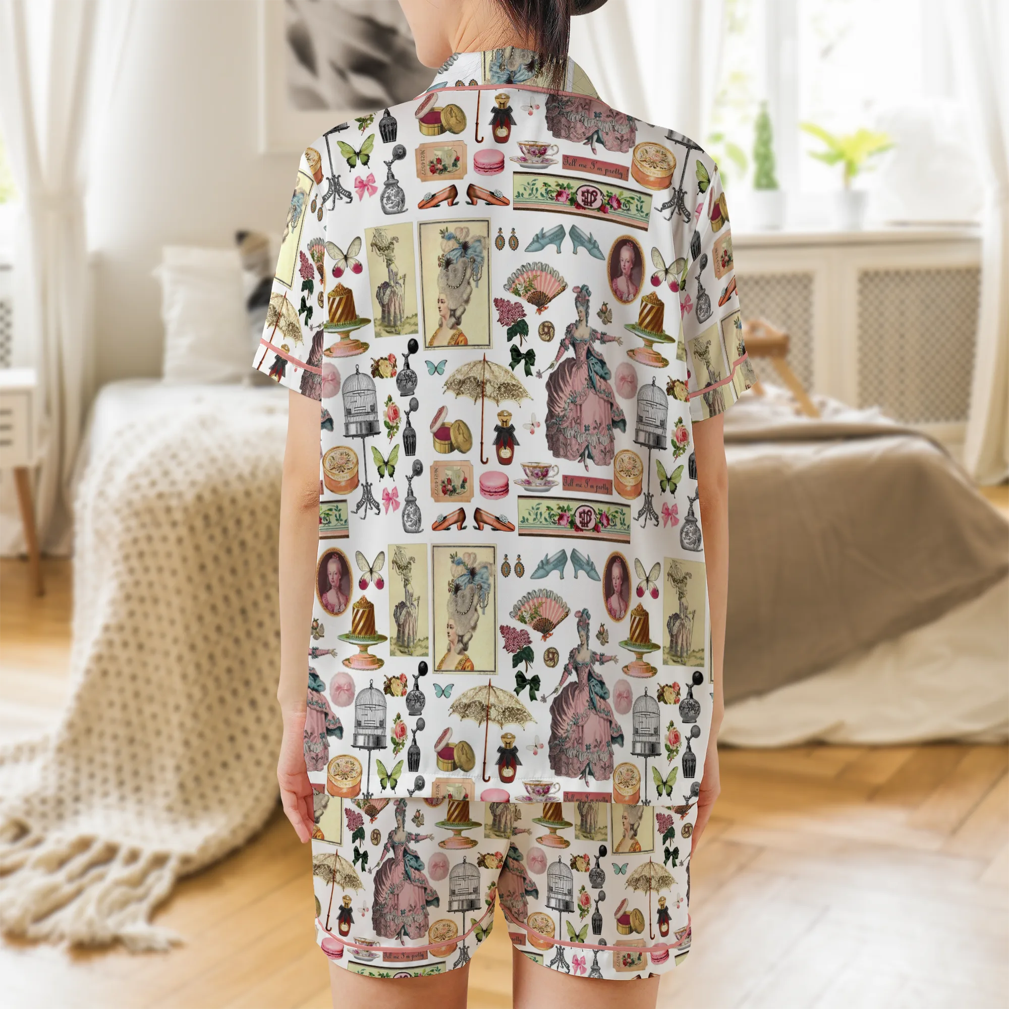 Vintage Silk Satin Pajama Set For Women