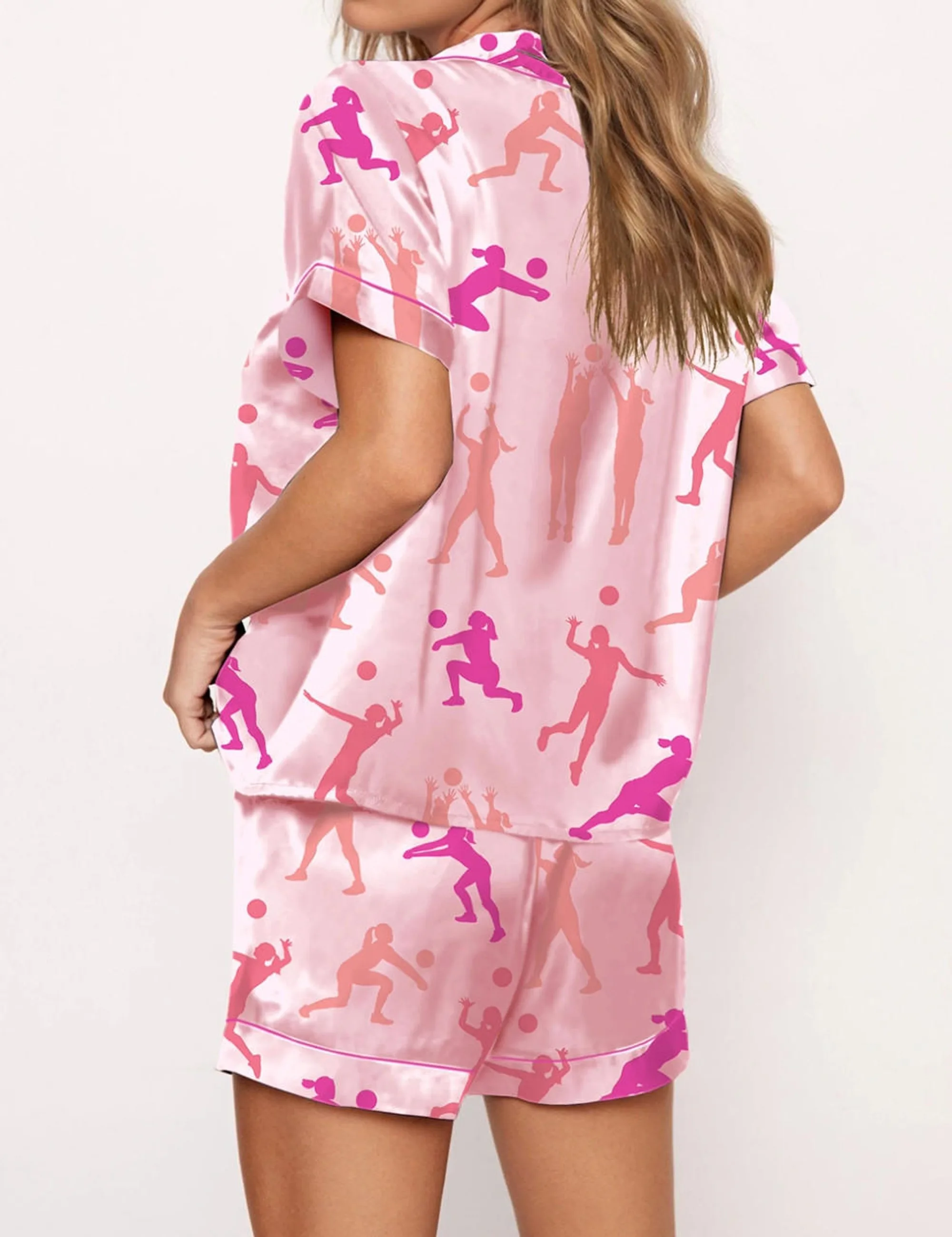 Volleyball Satin Pajama Set For Women