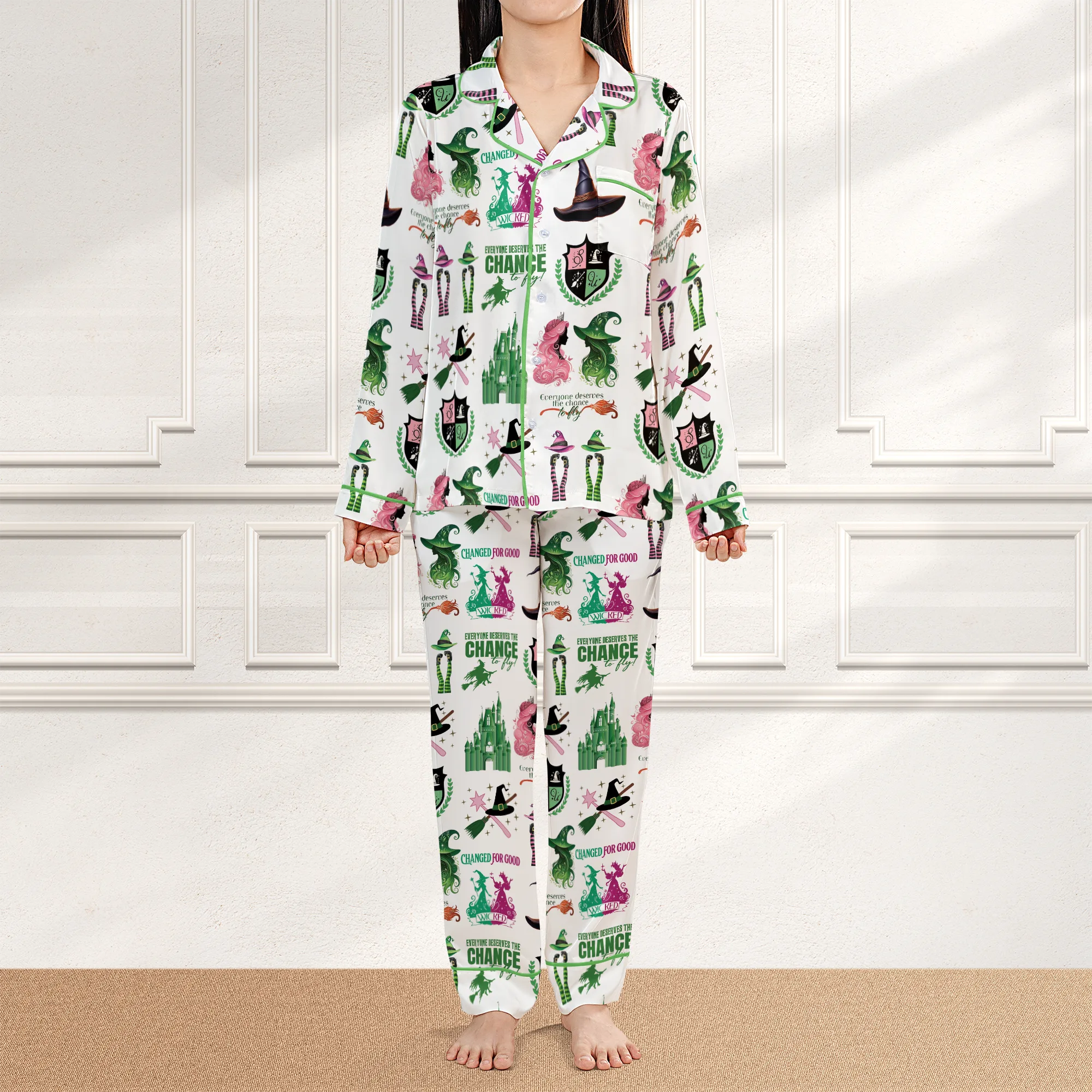 Wicked Musical Movie Satin Pajama Set For Women