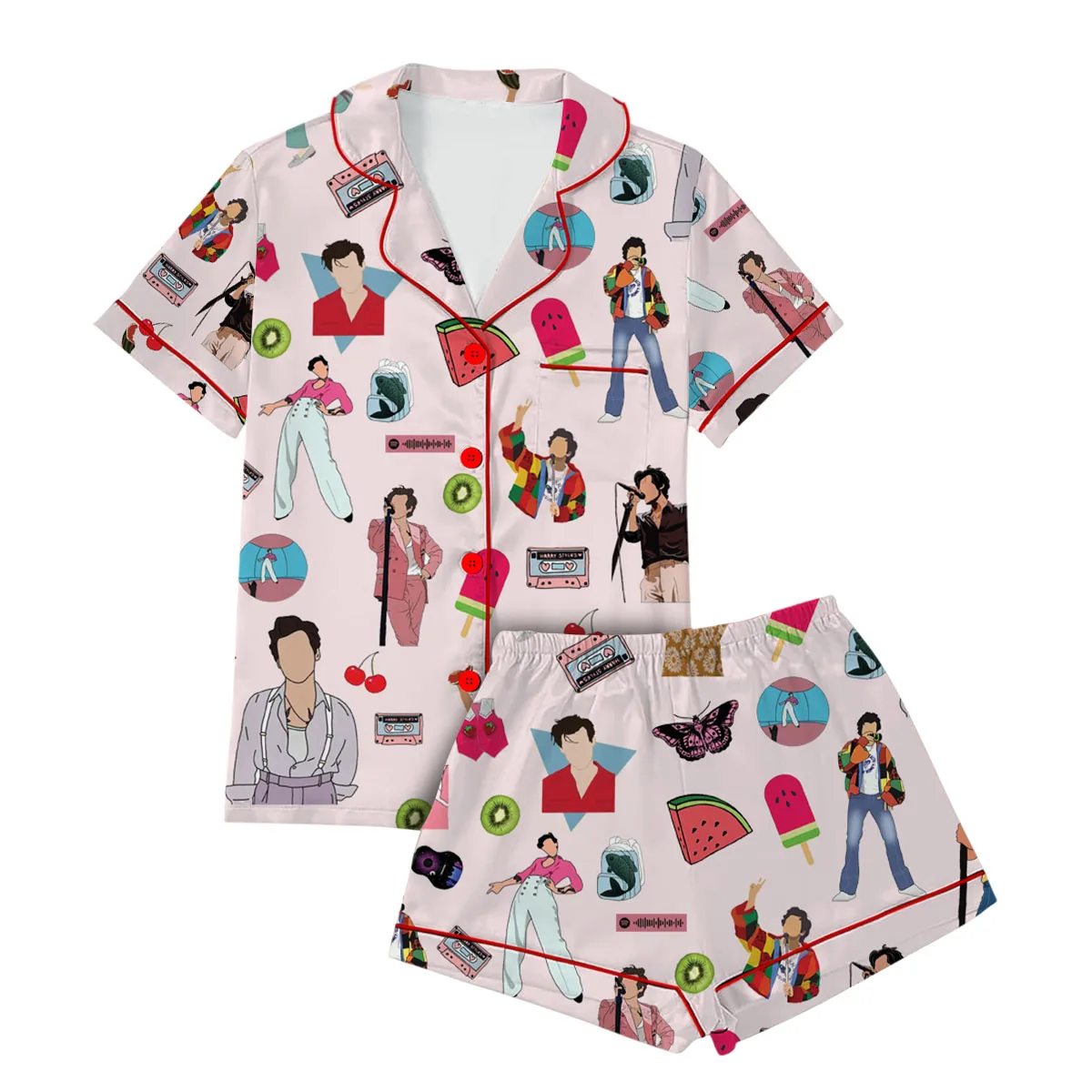 Favorite Singer Silk Satin Pajamas Set For Women