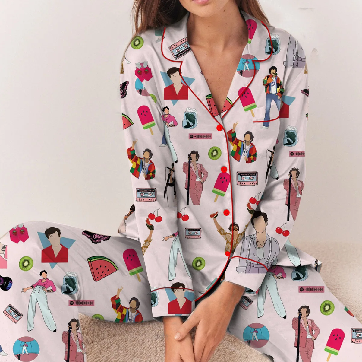 Favorite Singer Silk Satin Pajamas Set For Women