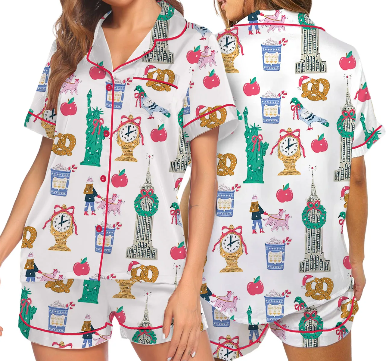 Christmas A Savior Silky Satin Pajamas Set