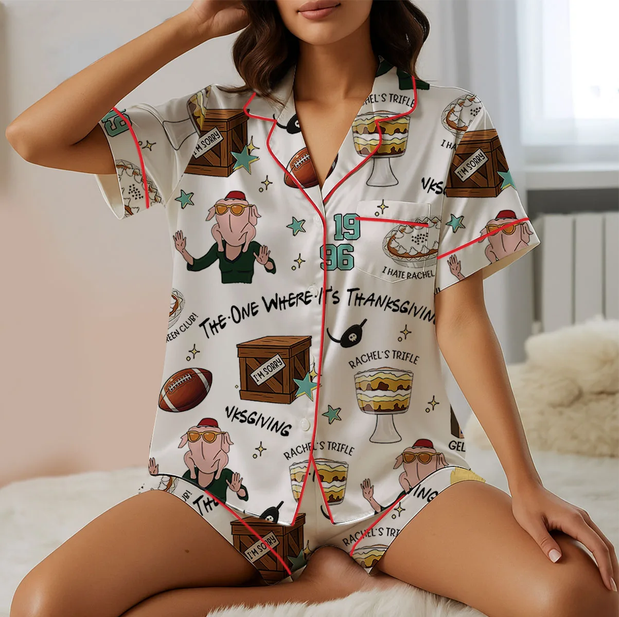 Griswold Christmas Satin Pajamas Set For Women