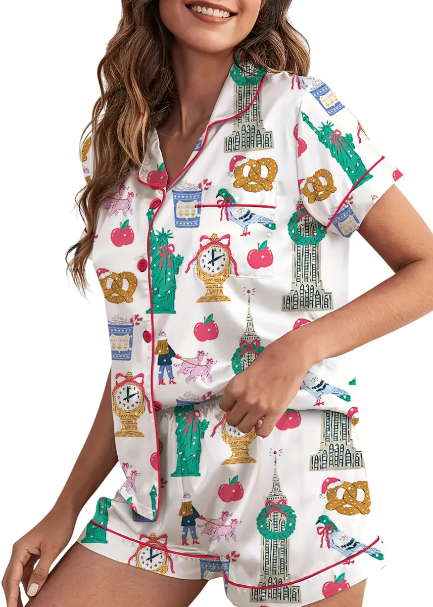 Christmas A Savior Silky Satin Pajamas Set