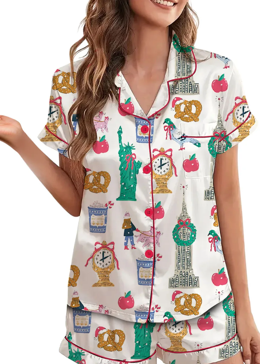 Christmas A Savior Silky Satin Pajamas Set