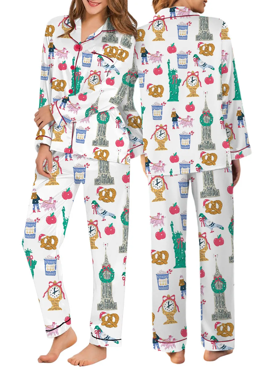 Christmas A Savior Silky Satin Pajamas Set