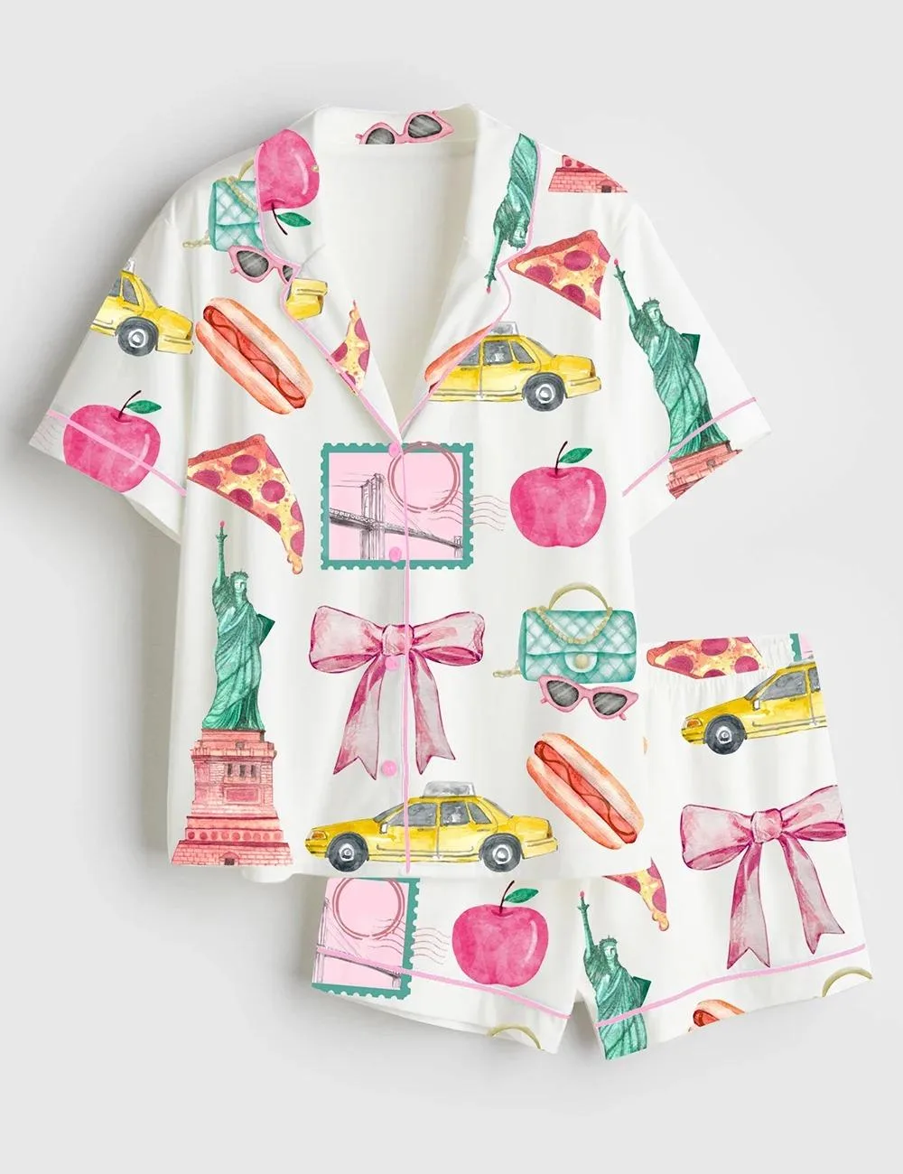 New York City Girls Trip Satin Pajamas Set (1)
