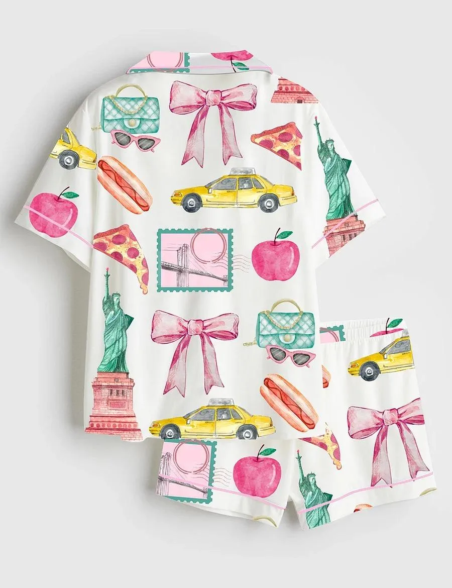 New York City Girls Trip Satin Pajamas Set (1)