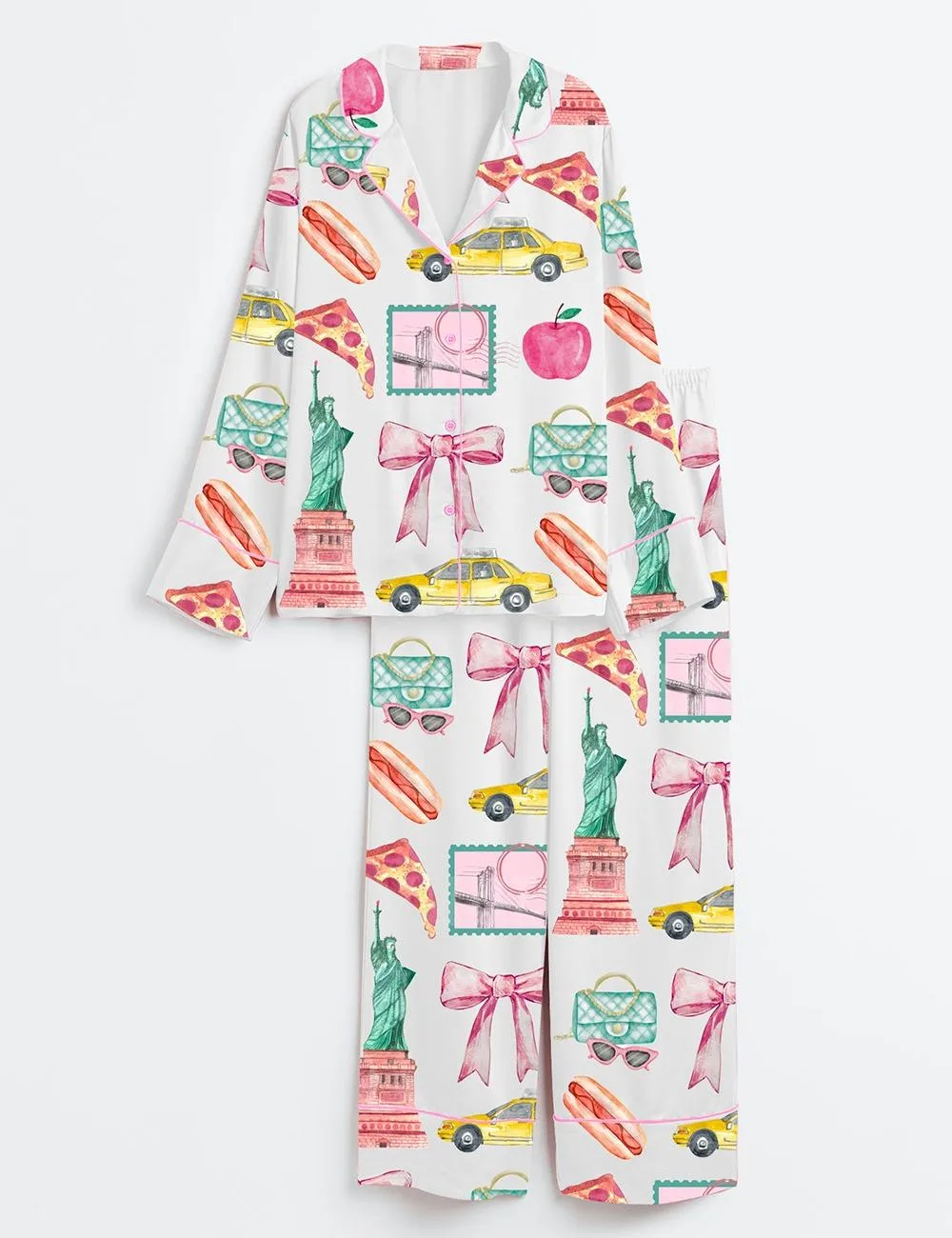 New York City Girls Trip Satin Pajamas Set (1)