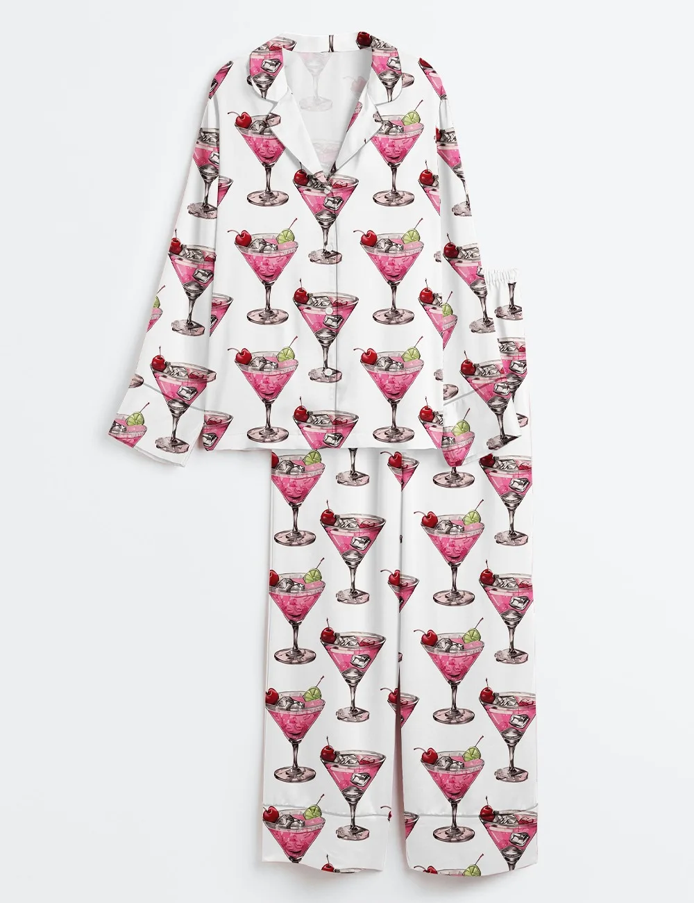 Women’s Cosmopolitan Cocktail Drink Satin Pajama Set (1)