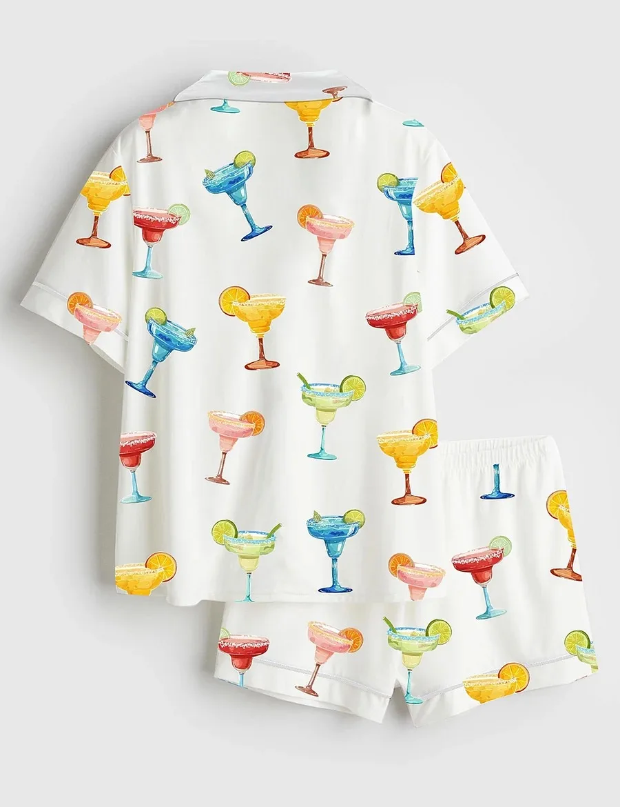Women’s Drink Margaritas Satin Pajama Set (1)