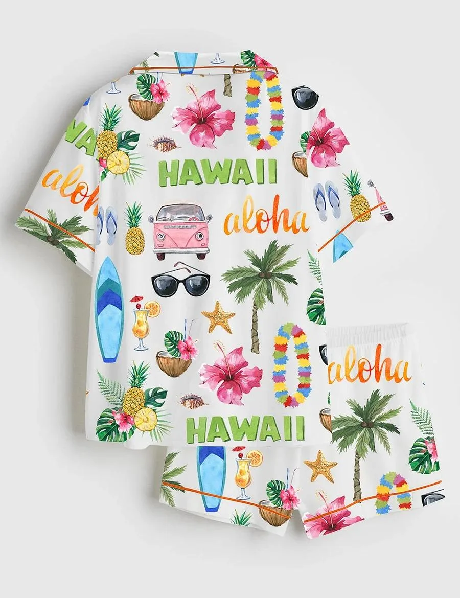 Women's Hawaii Travel Satin Pajama Set (1)