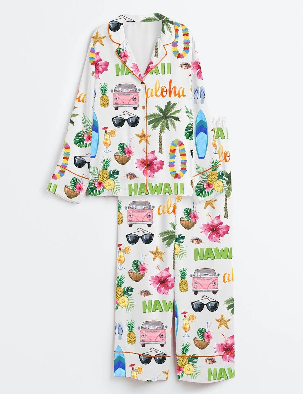 Women's Hawaii Travel Satin Pajama Set (1)