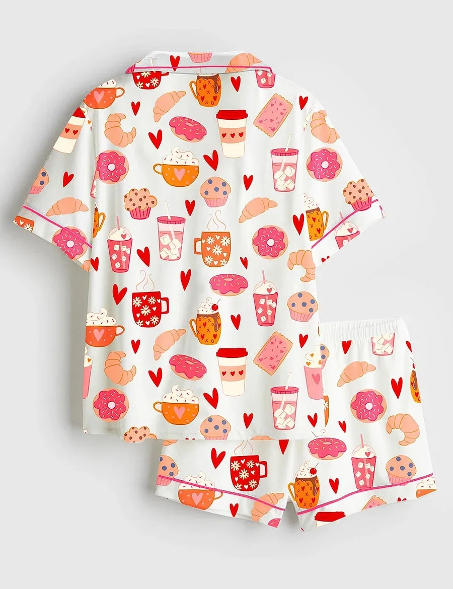 Women's Sweet Things Satin Pajama Set For Women (1)