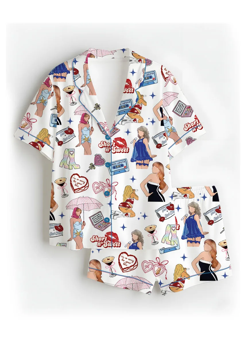 Short n’ Sweet Satin Pajamas Set For Women