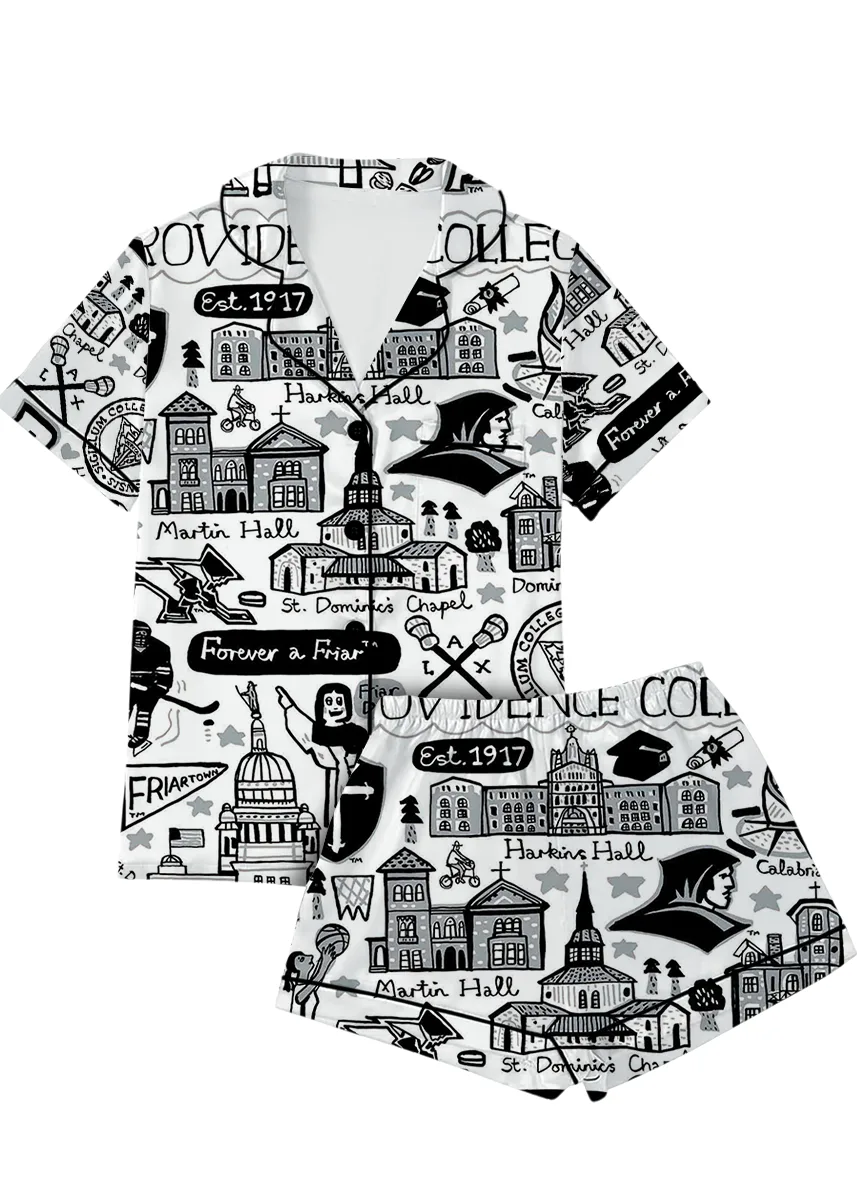 Providence College Satin Pajama Set For Women
