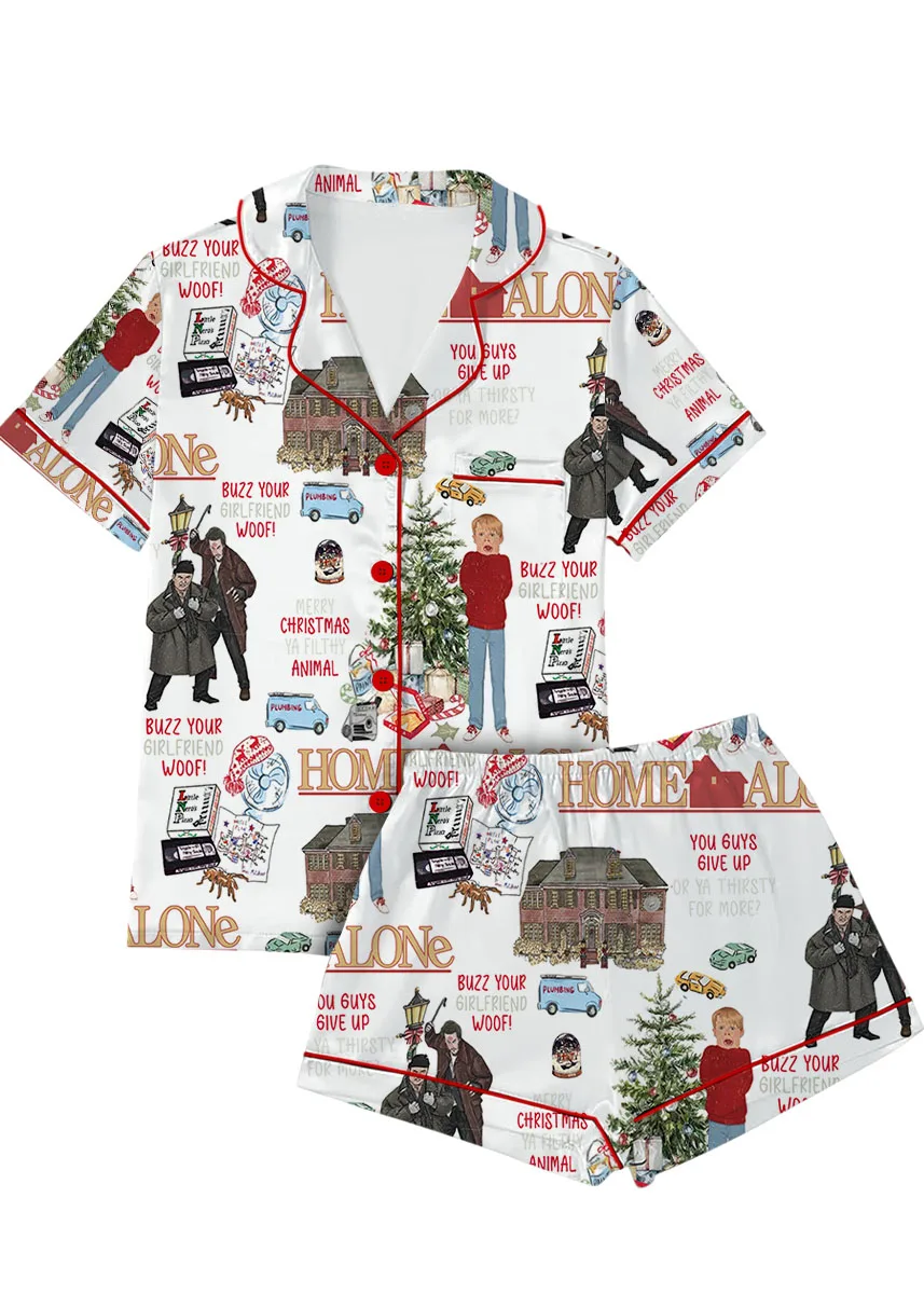 Home Alone Christmas Pajamas, Retro Christmas Pajamas,Christmas Movie Shirt,Home Alone Security Pajamas