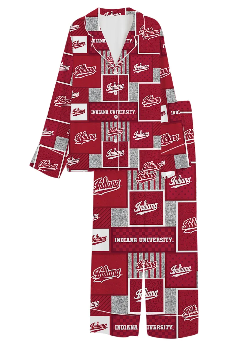 Indiana University Hoosiers Satin Pajama Set For Women - Image 12