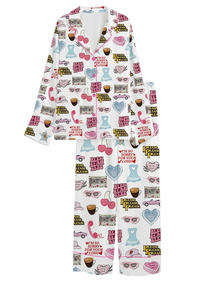 Bleh Blah Blee Satin Pajamas Set For Women