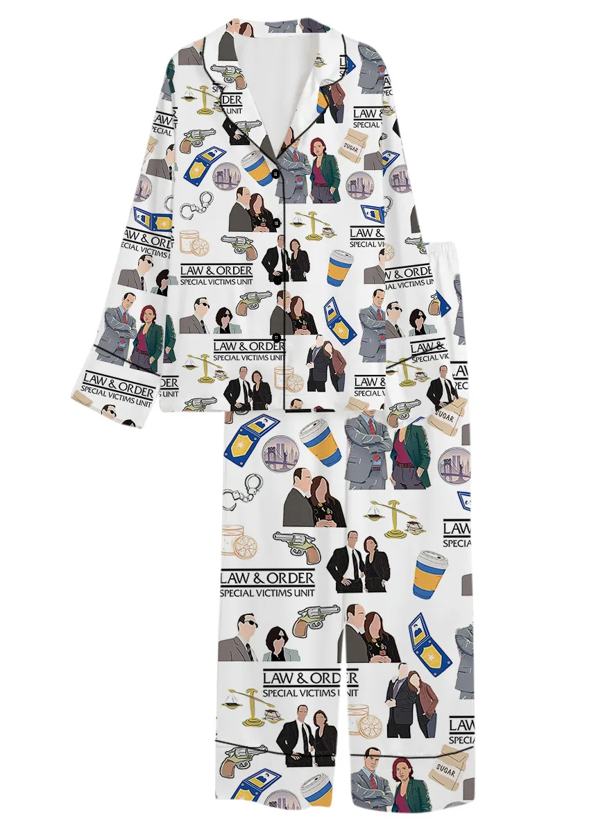 Law And Order Tv Series Satin Pajamas Set For Women