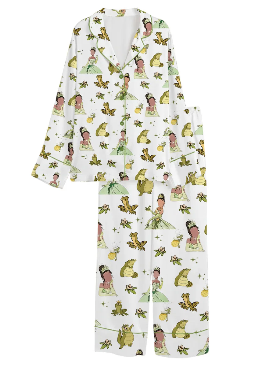 Women's Princess And The Frog Pajamas Set For Women, White Color, US Size S-5XL - Image 14