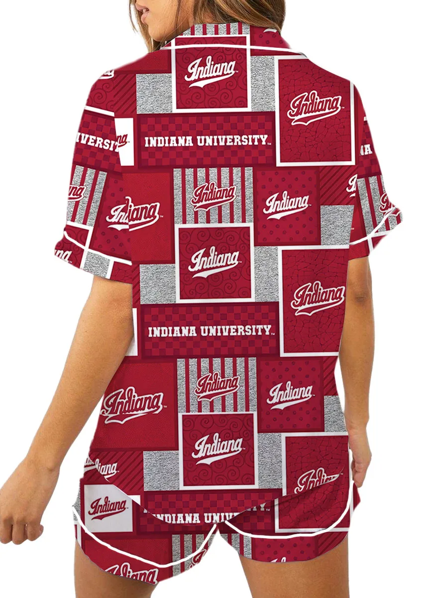 Indiana University Hoosiers Satin Pajama Set For Women - Image 2