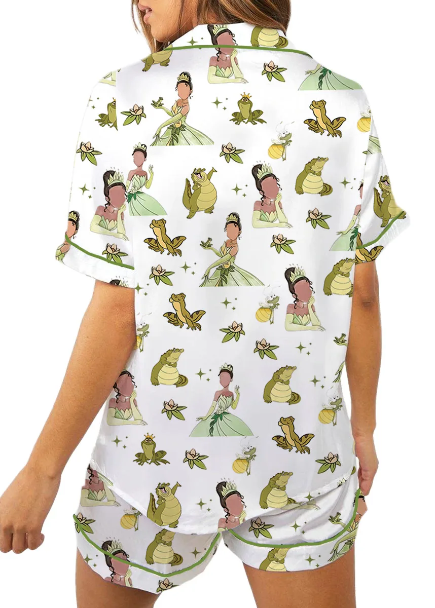 Women's Princess And The Frog Pajamas Set For Women, White Color, US Size S-5XL - Image 5