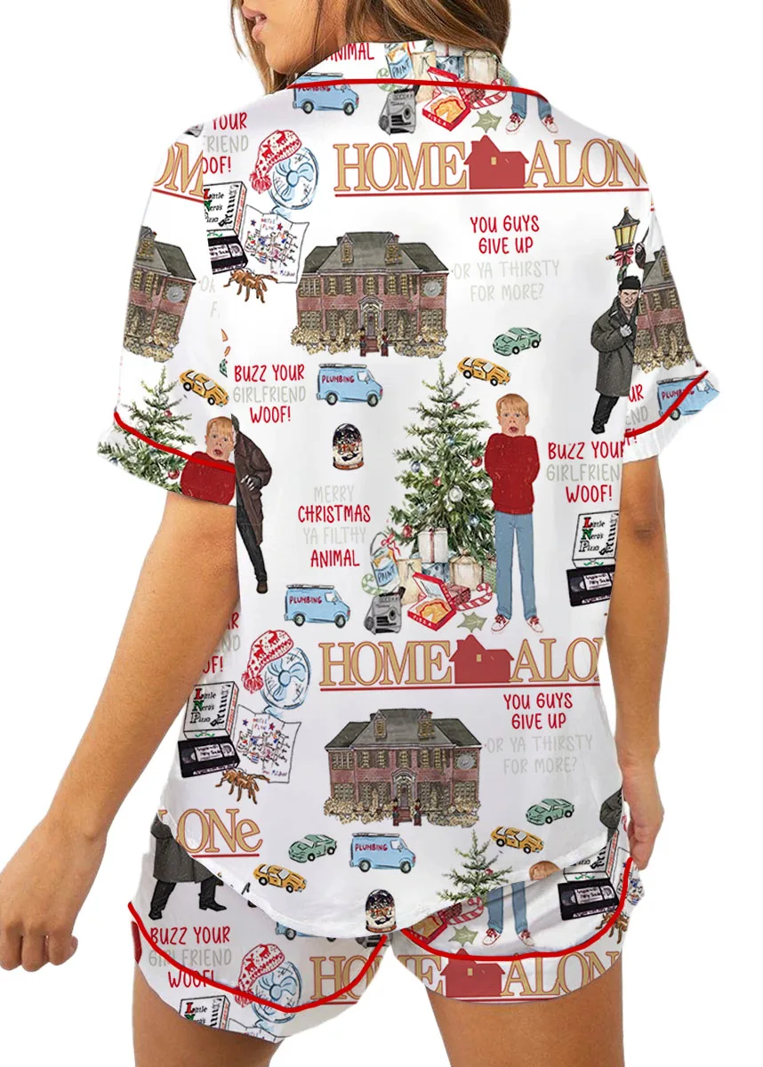 Home Alone Christmas Pajamas, Retro Christmas Pajamas,Christmas Movie Shirt,Home Alone Security Pajamas